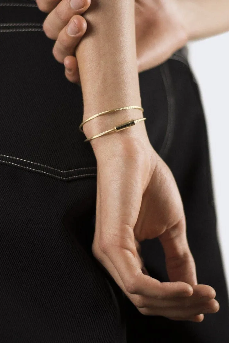 15g Polished Yellow Gold Double Cable Bracelet