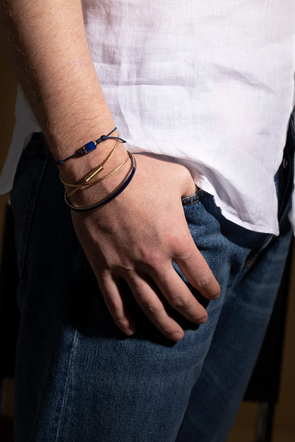 15g Polished Yellow Gold Double Cable Bracelet