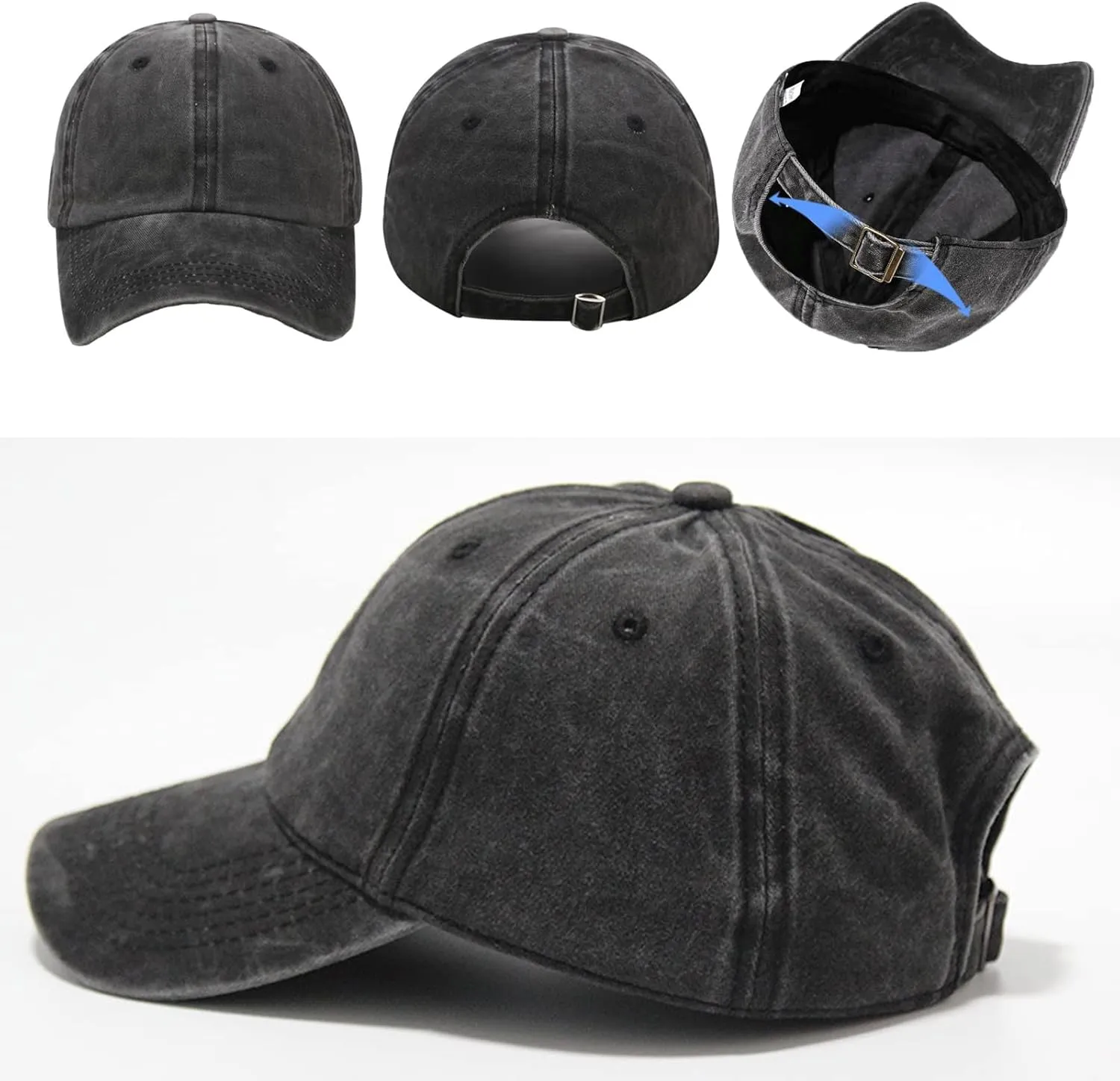 2/5/6 Packs Vintage Washed Plain Baseball Cap Distressed Dad Golf Hat for Men Women