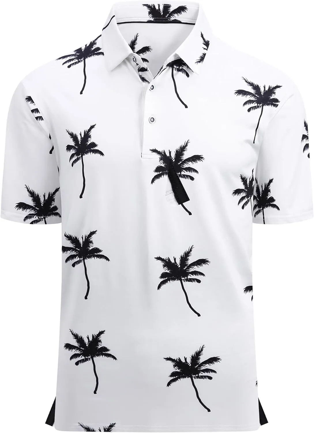 Alex Vando Mens Golf Shirt Moisture Wicking Quick-Dry Print Performance Polo Shirts for Men
