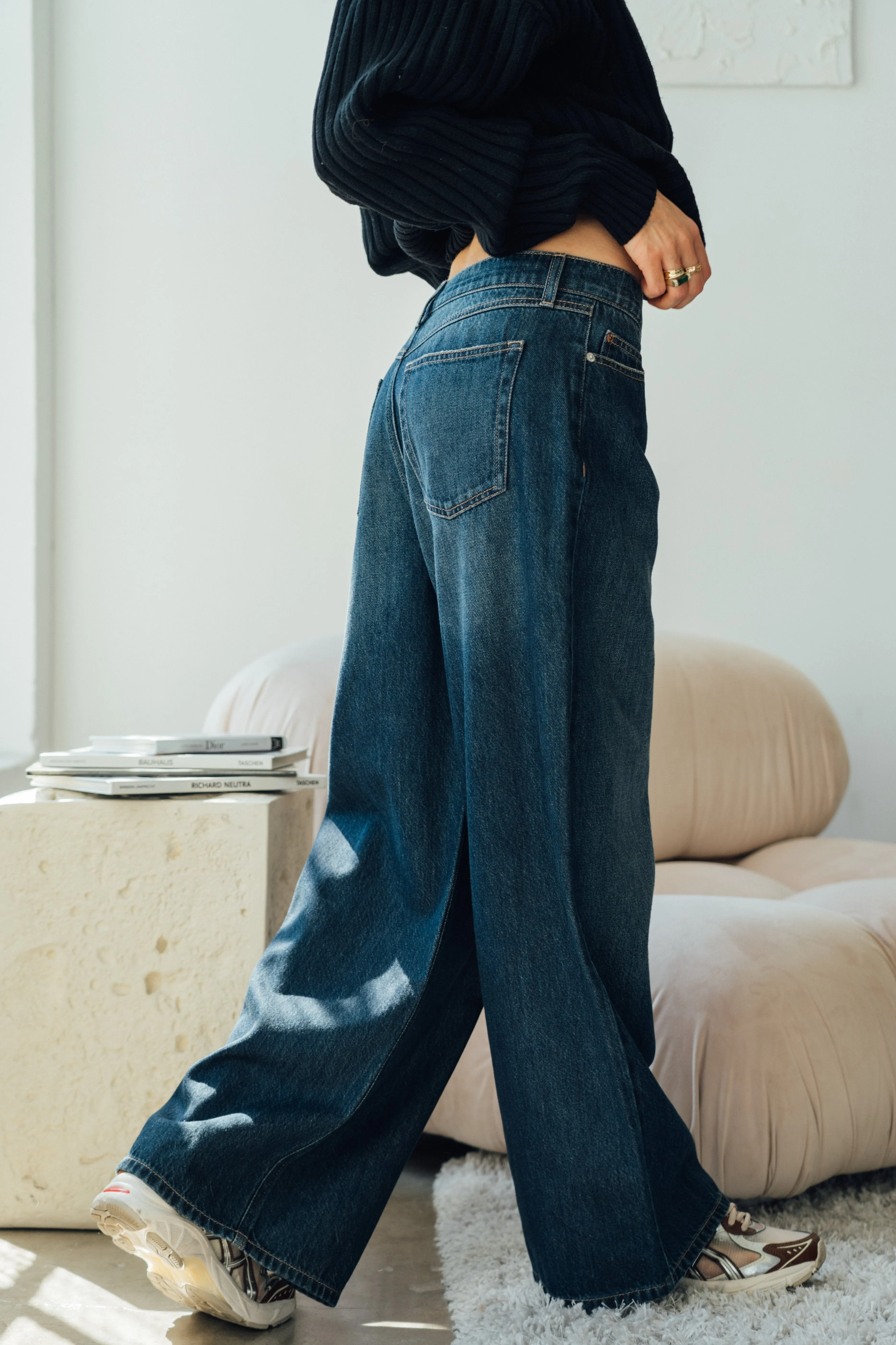 Baggy Dad Jeans - Vintage Indigo