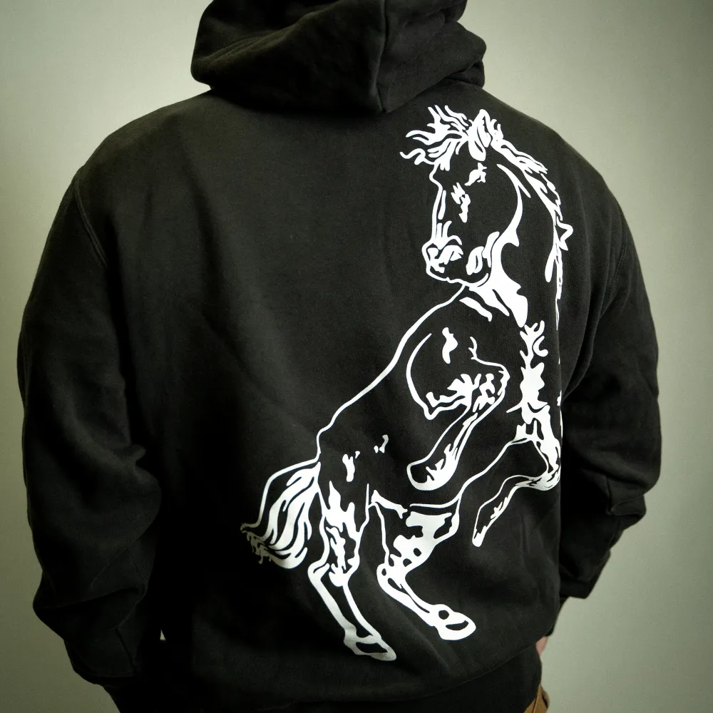 Big Buff Horse Heavyweight Hoodie - Black