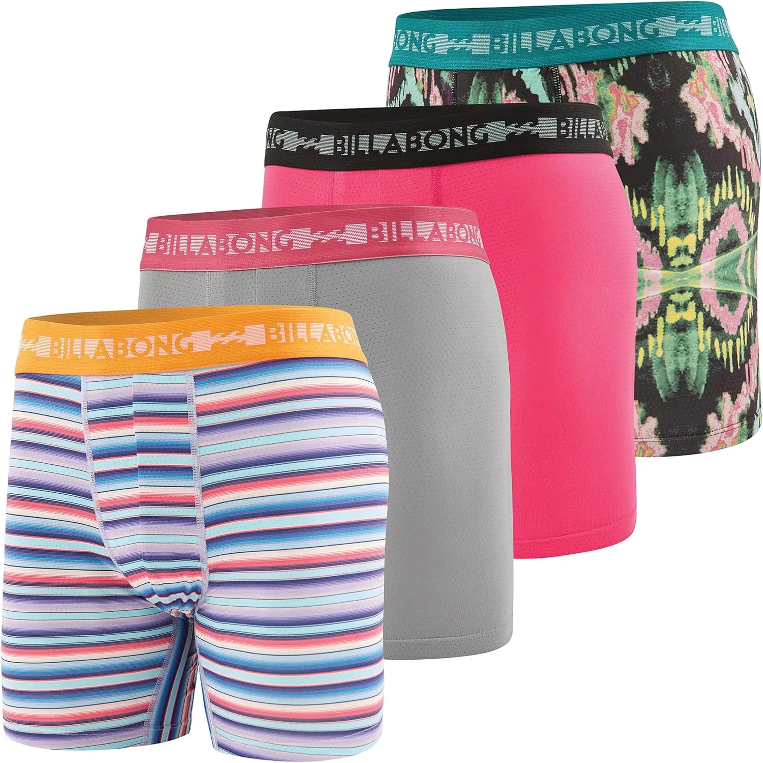 Billabong Mens Underwear 4 Pack Microfiber Performance Boxer Briefs for Men