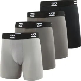 Billabong Mens Underwear 4 Pack Microfiber Performance Boxer Briefs for Men
