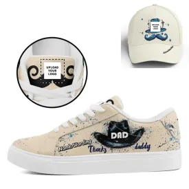 Client Gifts,Personalized Combo Offer for Father's Day, Custom Comfortable Casual Shoes and Stylish Hat, Dad's Gift