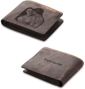 Custom Wallets for Men Personalized Photo Wallets for Mens Engraved Wallets Personalized Gifts for Men Dad Husband Son (Style 2)