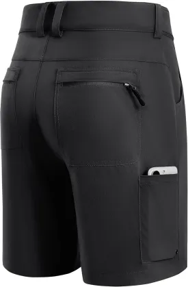 FitsT4 Sports Mens Shorts 7 Inch Inseam Stretch Water Resistant Hiking Cargo Shorts with Elastic Waistband