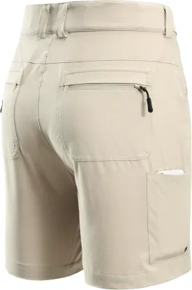 FitsT4 Sports Mens Shorts 7 Inch Inseam Stretch Water Resistant Hiking Cargo Shorts with Elastic Waistband