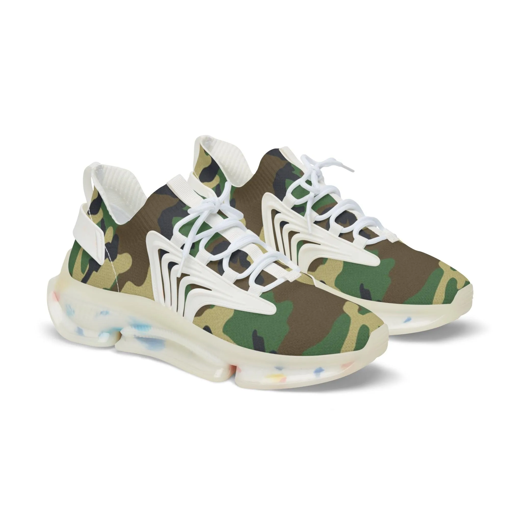 Green Camouflage Men's Mesh Sneakers