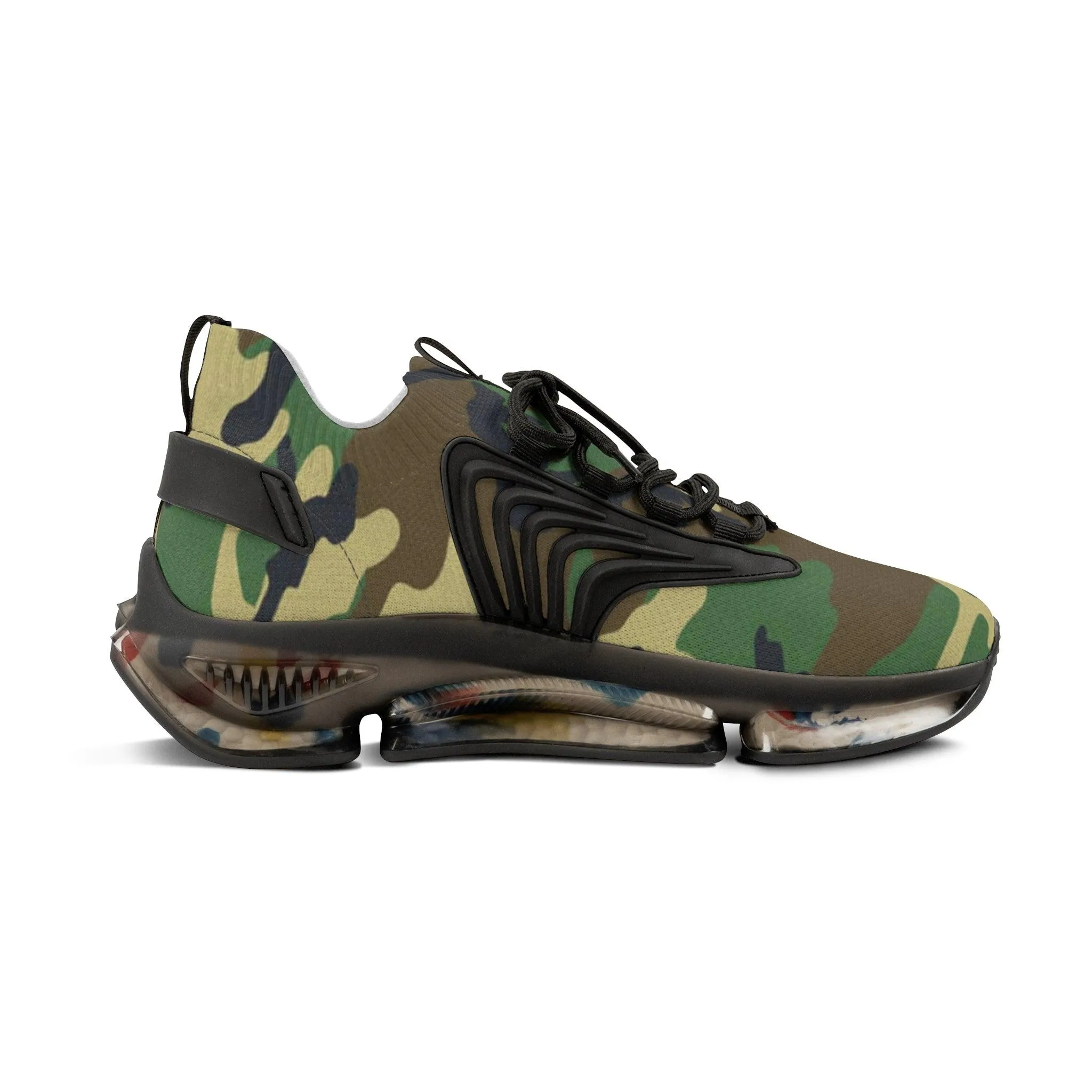 Green Camouflage Men's Mesh Sneakers