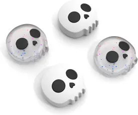 Halloween Thumb Grip Caps for Nintendo Switch Joy-Con, Cute Silicone Joystick Cap Covers Accessories Compatible with Nintendo Switch/OLED/Lite Joycon, 4PCS Skull