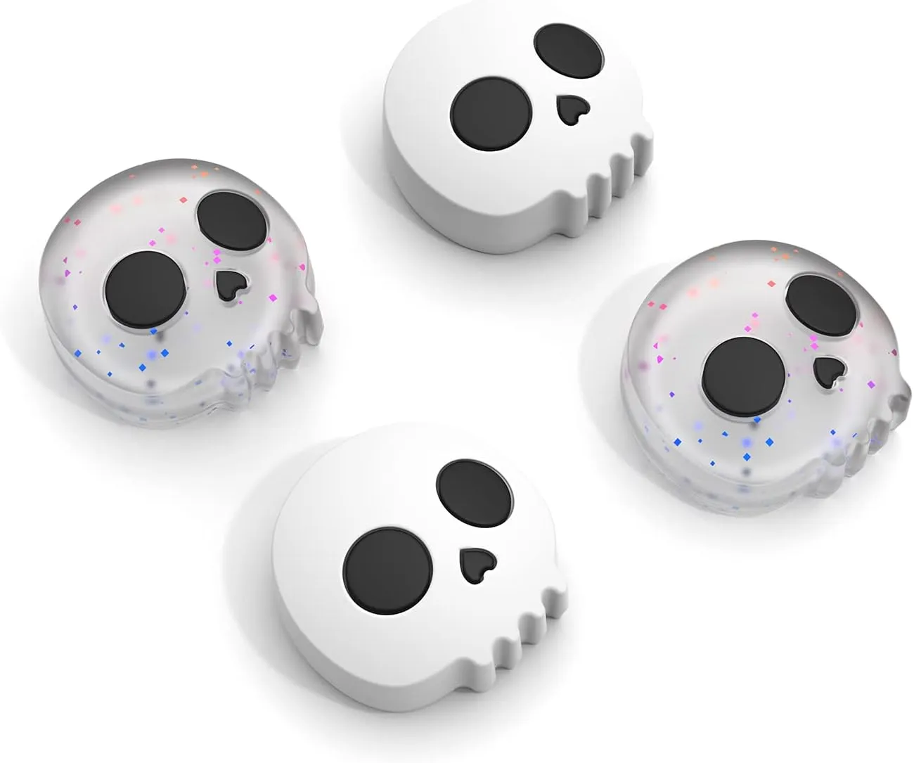 Halloween Thumb Grip Caps for Nintendo Switch Joy-Con, Cute Silicone Joystick Cap Covers Accessories Compatible with Nintendo Switch/OLED/Lite Joycon, 4PCS Skull