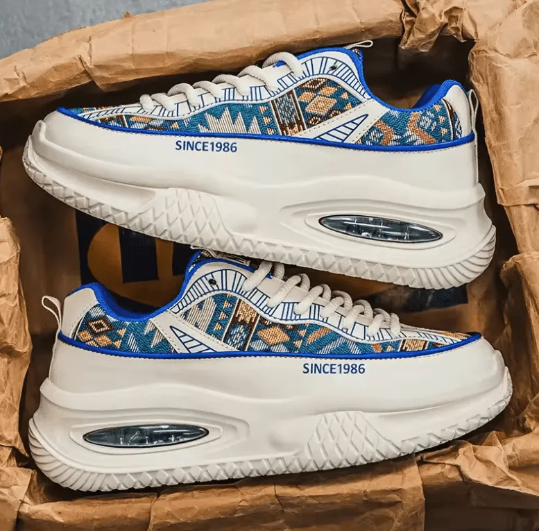 Men’s Casual Running Shoes – Graffiti Thick Bottom Dad Shoes for Spring
