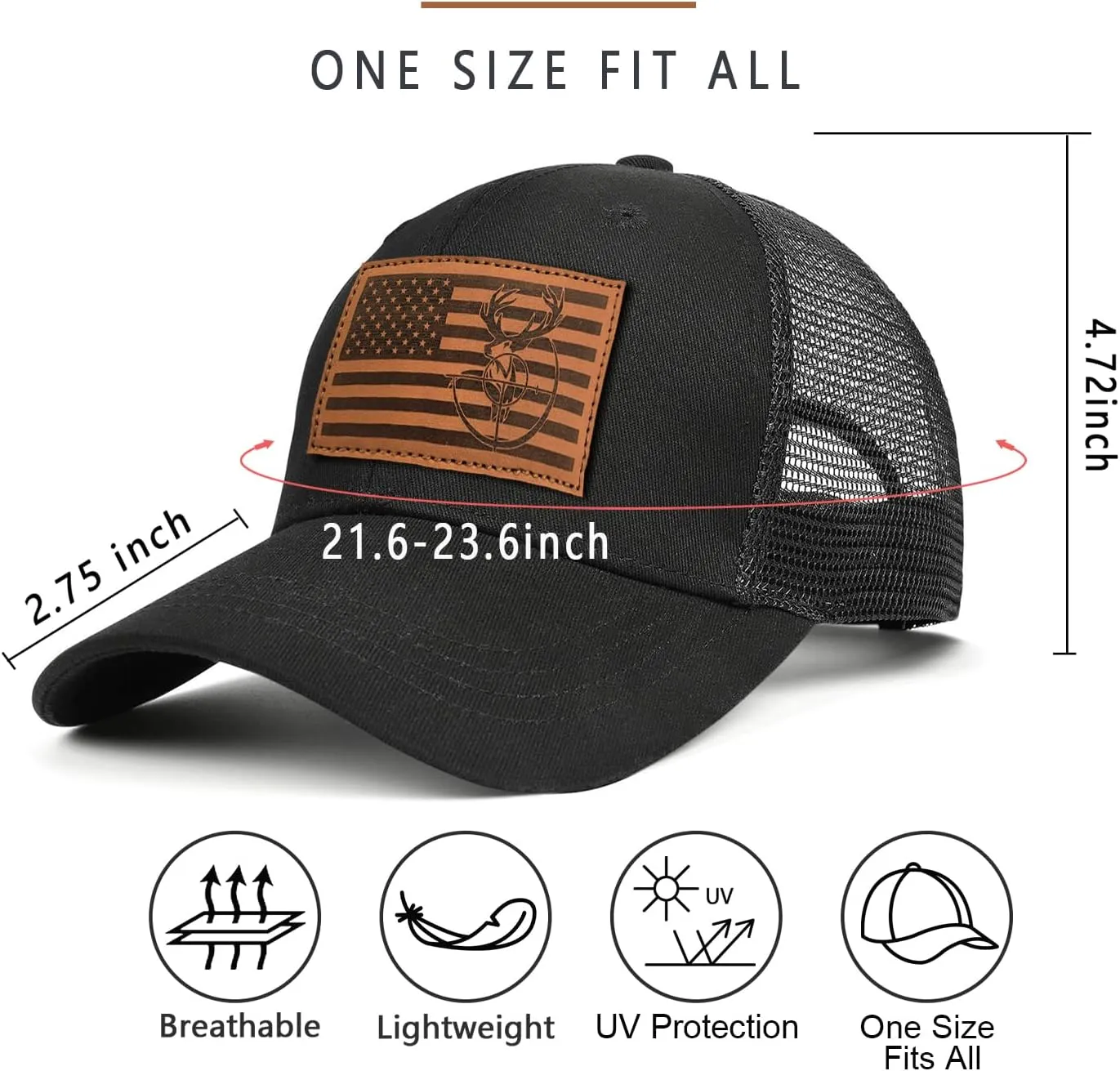 Men's Hat Gifts for Dad Husband Grandpa Father's Day Christmas Birthday Gifts Trucker Hat Leather Pattern Baseball Cap