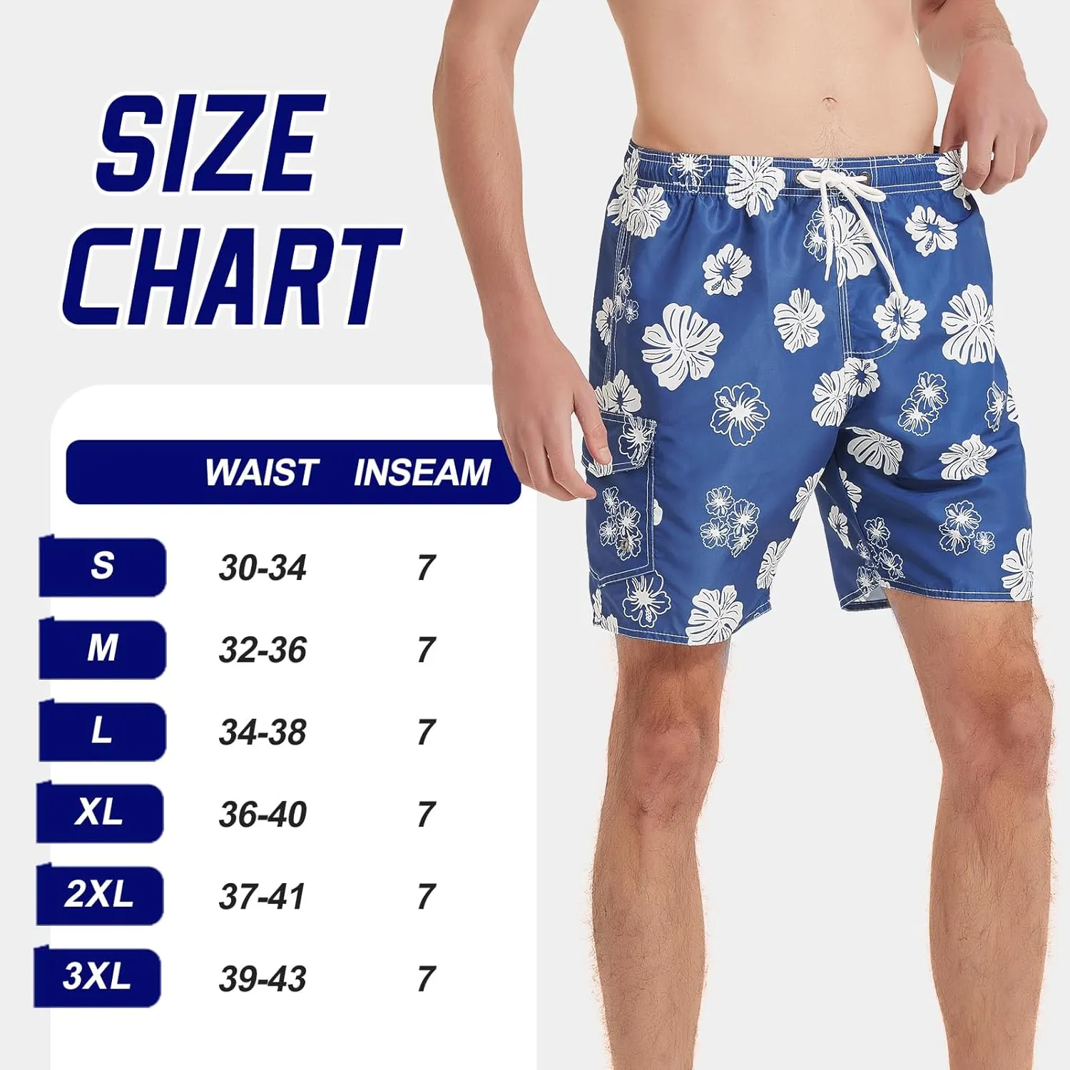 Mens Swim Trunks Swim Shorts Swimwear Quick Dry 7???? Swimming Trunks with Mesh Lining