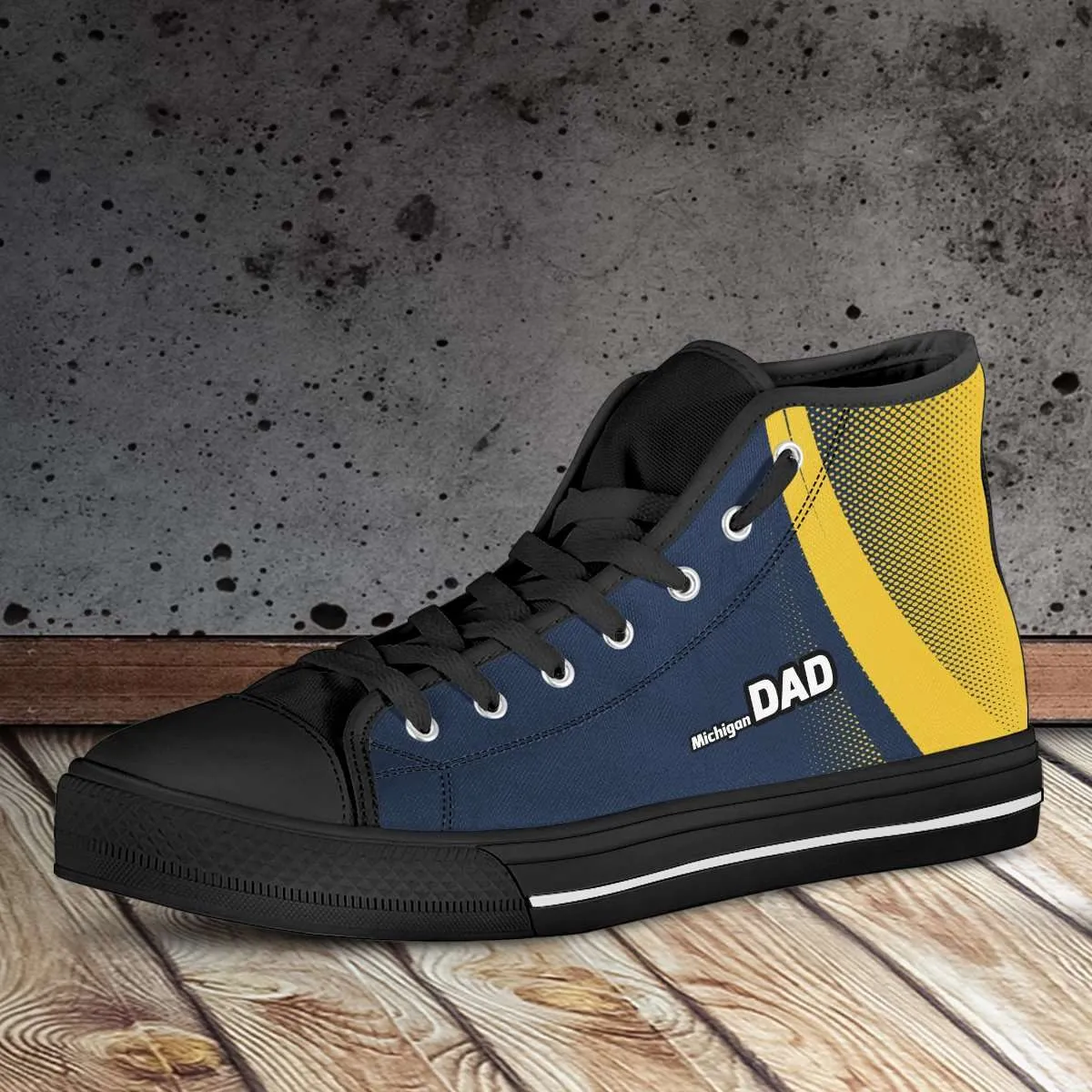 Michigan DAD Basketball Fan Canvas High Top Shoes