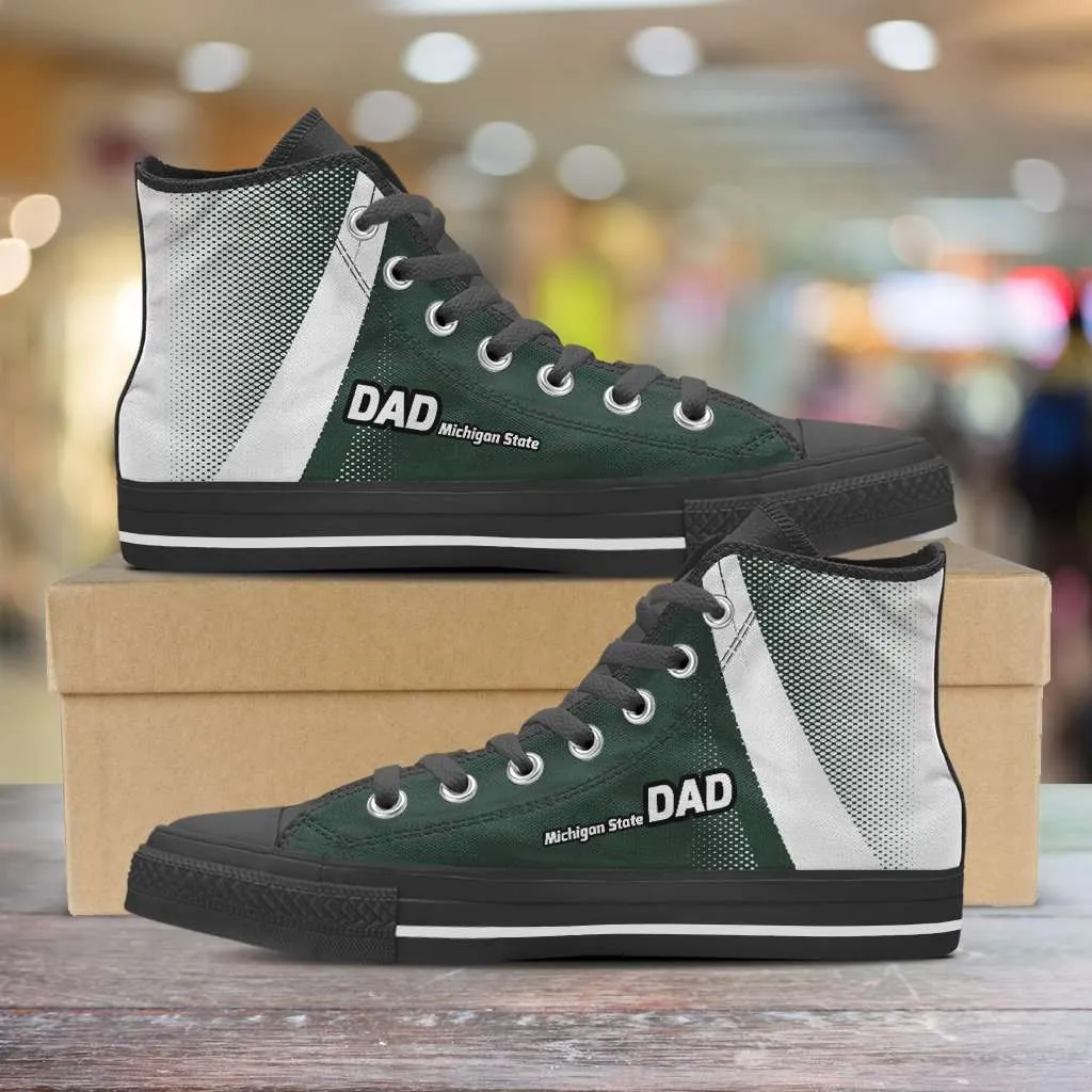 Michigan State DAD Basketball Fan Canvas High Top Shoes