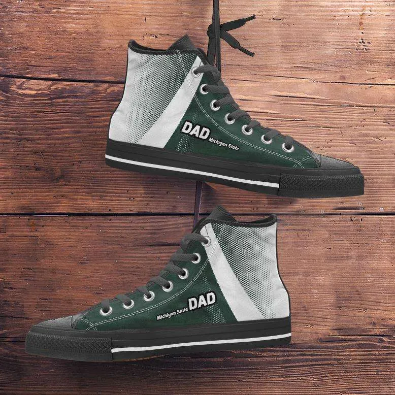 Michigan State DAD Basketball Fan Canvas High Top Shoes