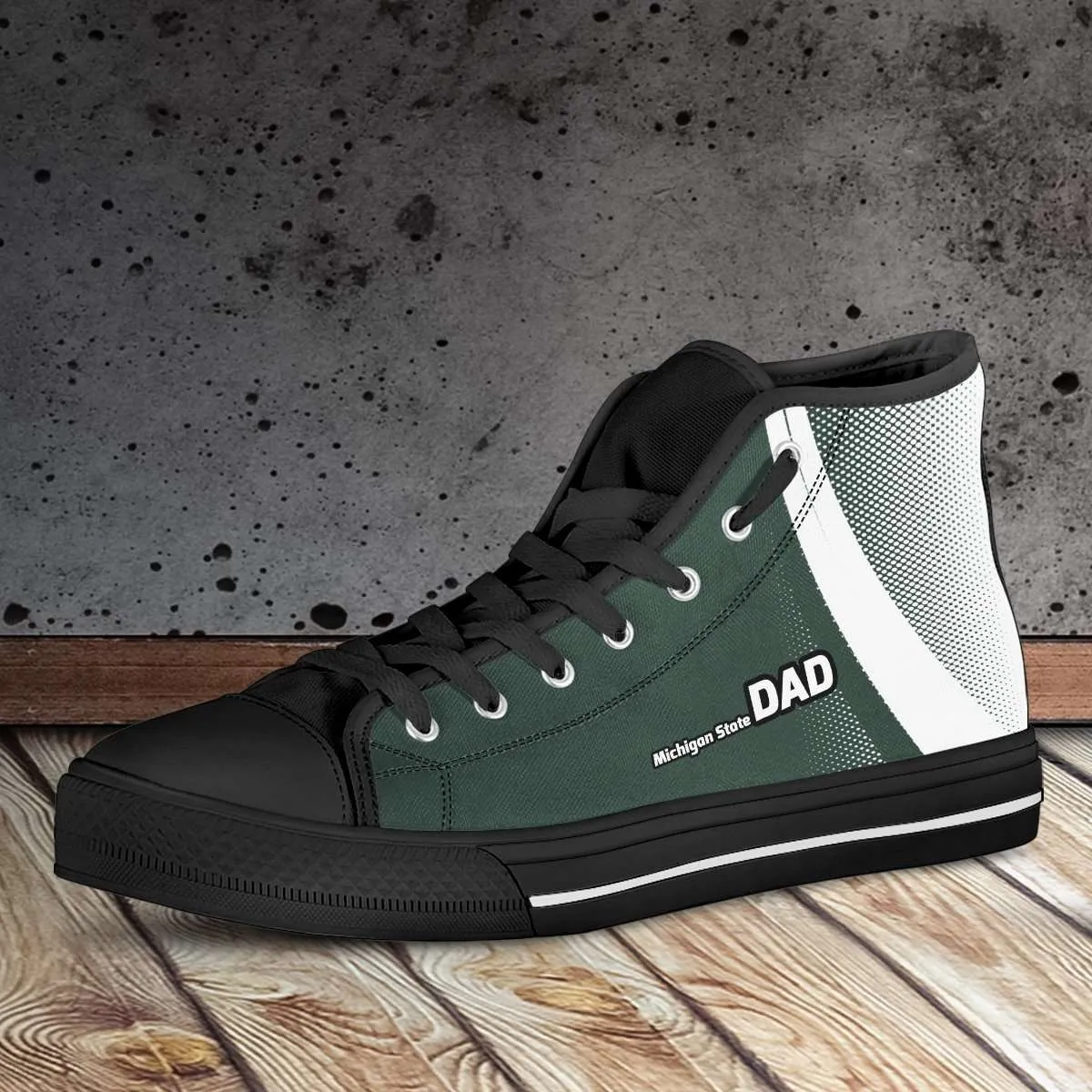 Michigan State DAD Basketball Fan Canvas High Top Shoes