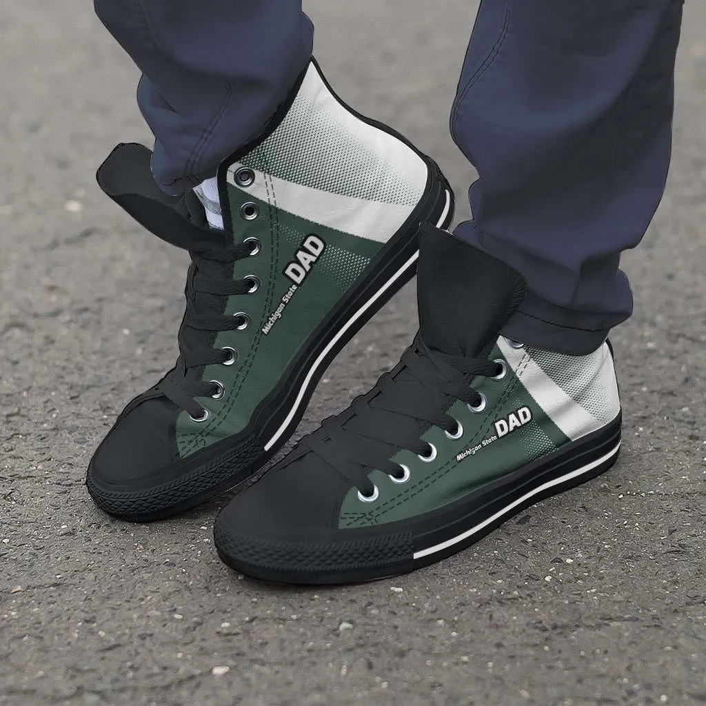 Michigan State DAD Basketball Fan Canvas High Top Shoes