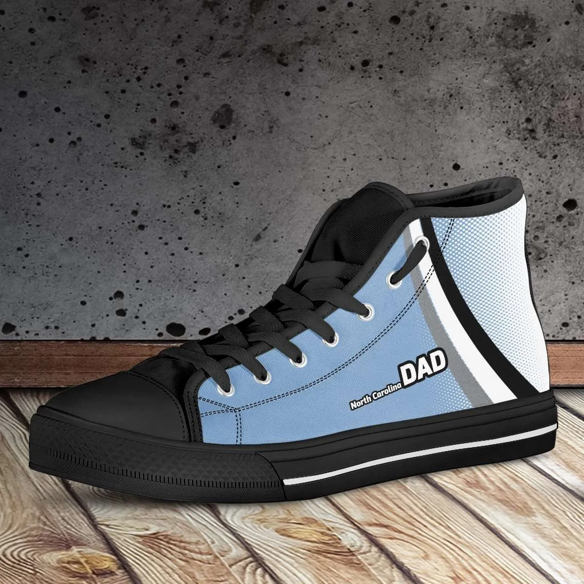 North Carolina DAD Basketball Fan Canvas High Top Shoes