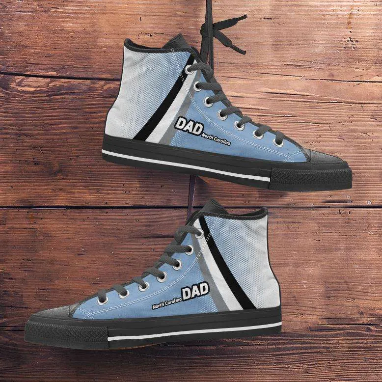North Carolina DAD Basketball Fan Canvas High Top Shoes