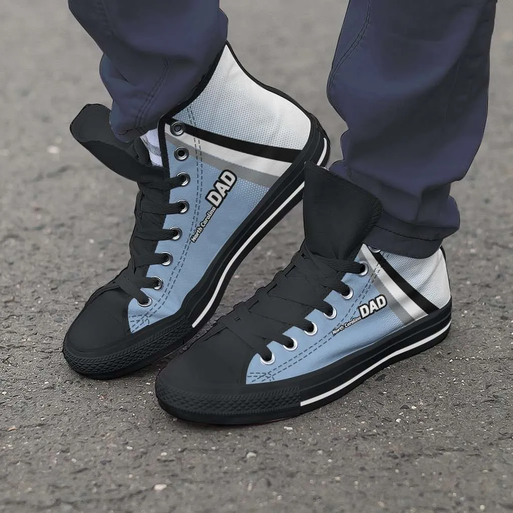 North Carolina DAD Basketball Fan Canvas High Top Shoes