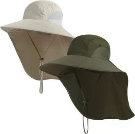 Outdoor Sun Hat for Men with 50  UPF Protection Safari Cap Wide Brim Fishing Hat with Neck Flap, for Dad??