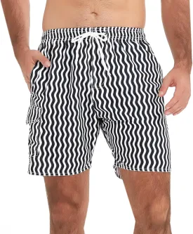 Scotamalone Mens Swim Trunks Swimming Shorts Swimwear Bathing Suits Quick Dry 7 Inch with Mesh Lining