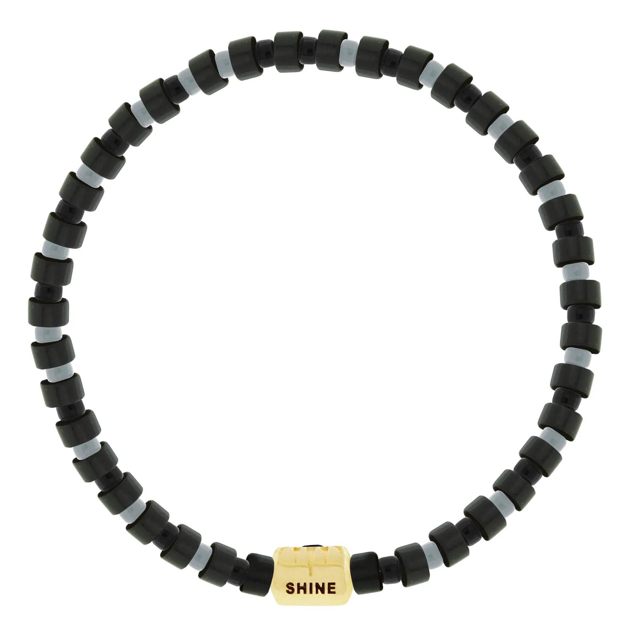 SHINE ON Eye Ingot with Black Diamond on Bead Bracelet
