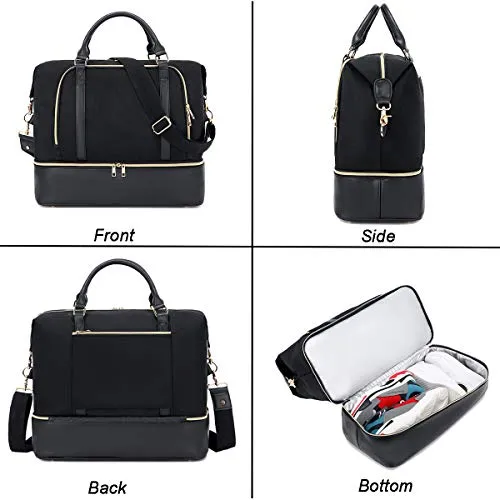 Women's Travel Weekender Bag - Overnight Duffel - Carry-On Bag